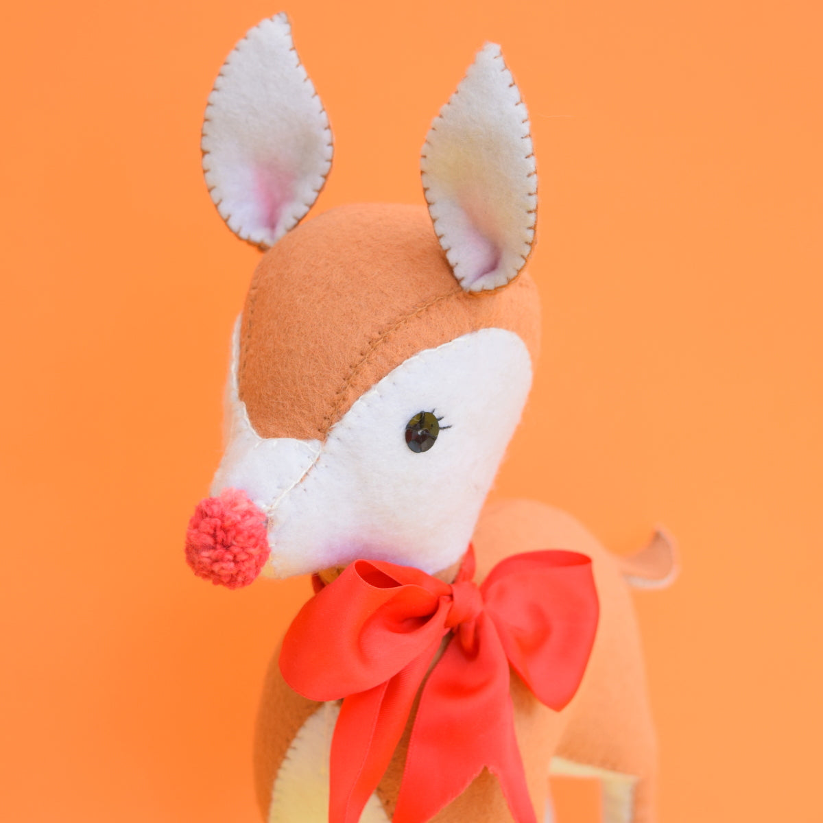 Handmade Felt Deer / Bambi - Pom Pom Nose