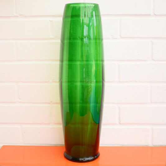 Vintage 1960s Italian Alrose Glass Bullet Vase - Emerald Green by Pineapple Retro