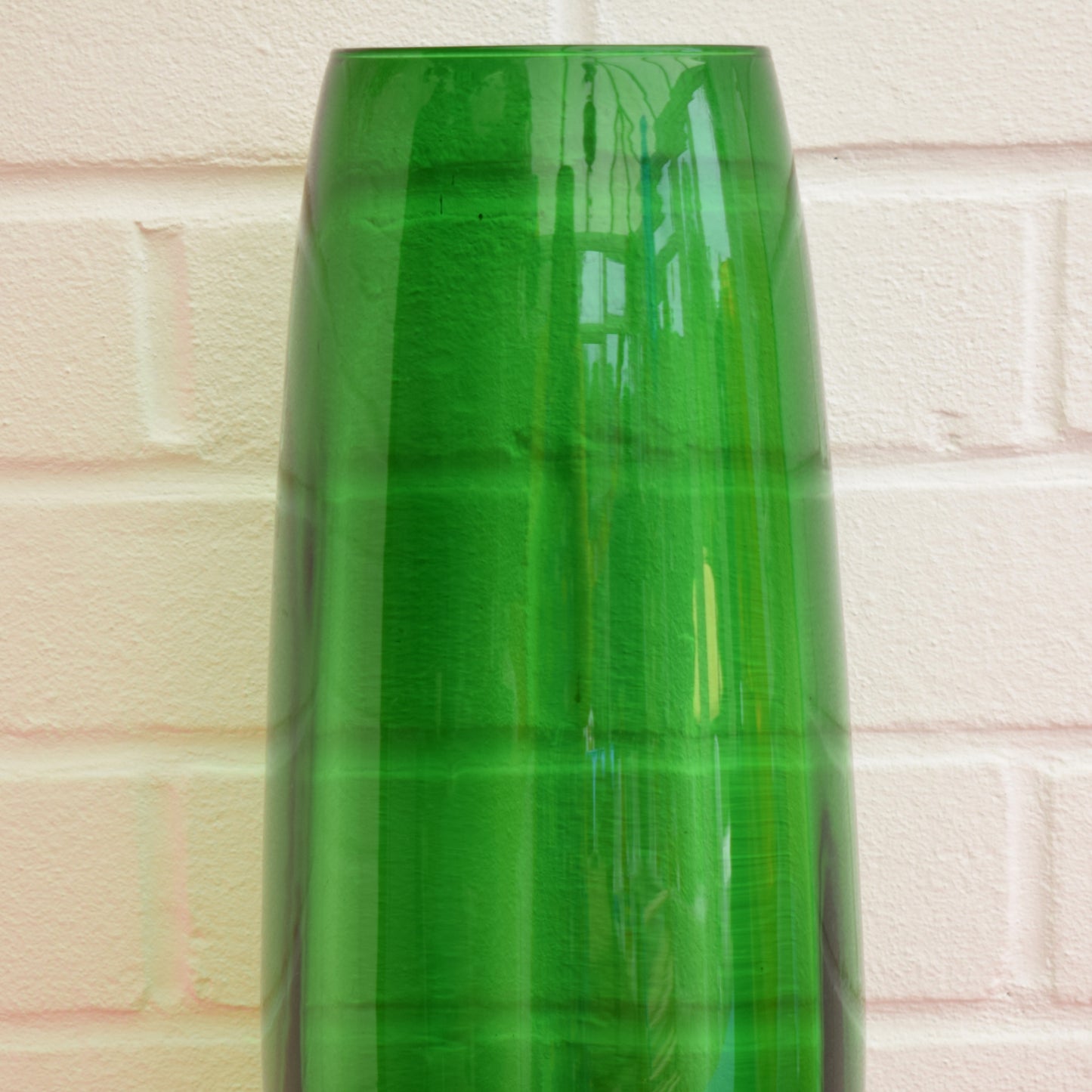 Vintage 1960s Italian Alrose Glass Bullet Vase - Emerald Green