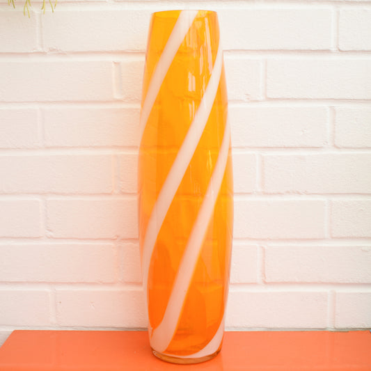 Vintage 1960s Italian Alrose Glass Bullet Vase - Light Orange