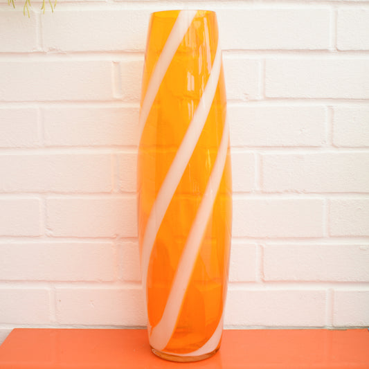 Vintage 1960s Italian Alrose Glass Bullet Vase - Light Orange by Pineapple Retro