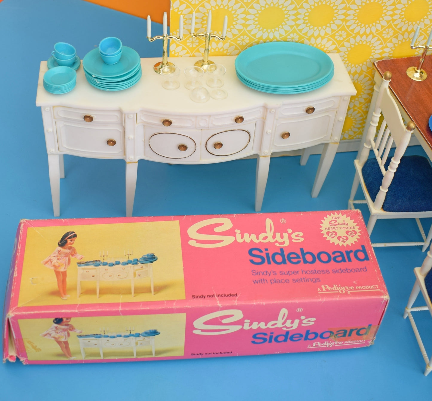 Vintage 1970s Sindy Doll Dining Room Pieces