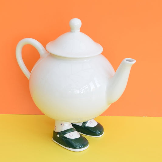 Vintage Carlton Ware Walking Ware Tea Pot - Green Shoes