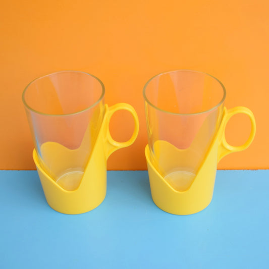 Vintage 1960s Drink-Up Glass Mugs by Vintage