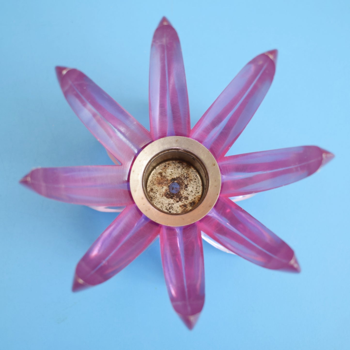 Vintage 1960s Plastic Spike Candle Holder - Purple