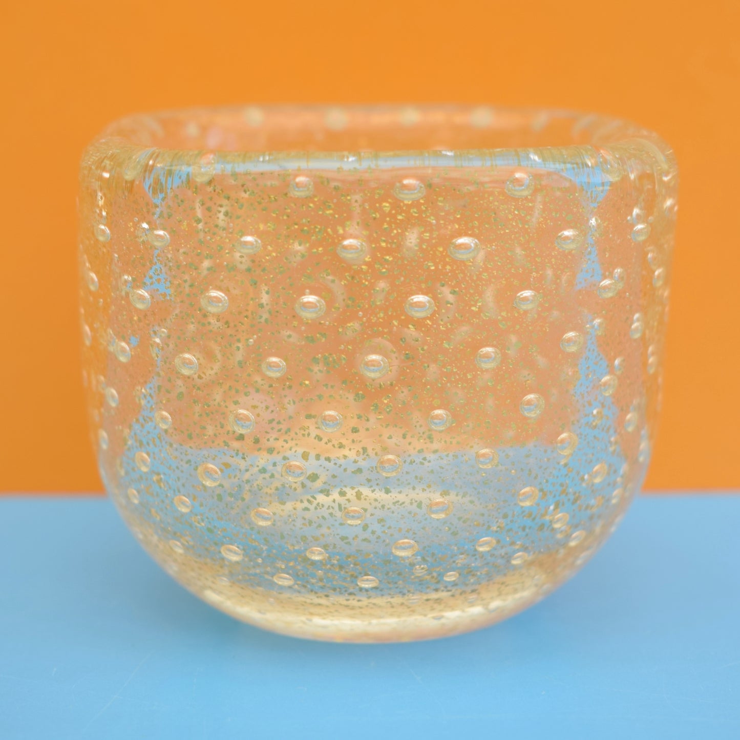 Vintage 1950s Italian Tiny Bubble Bowl - Gold Inclusions