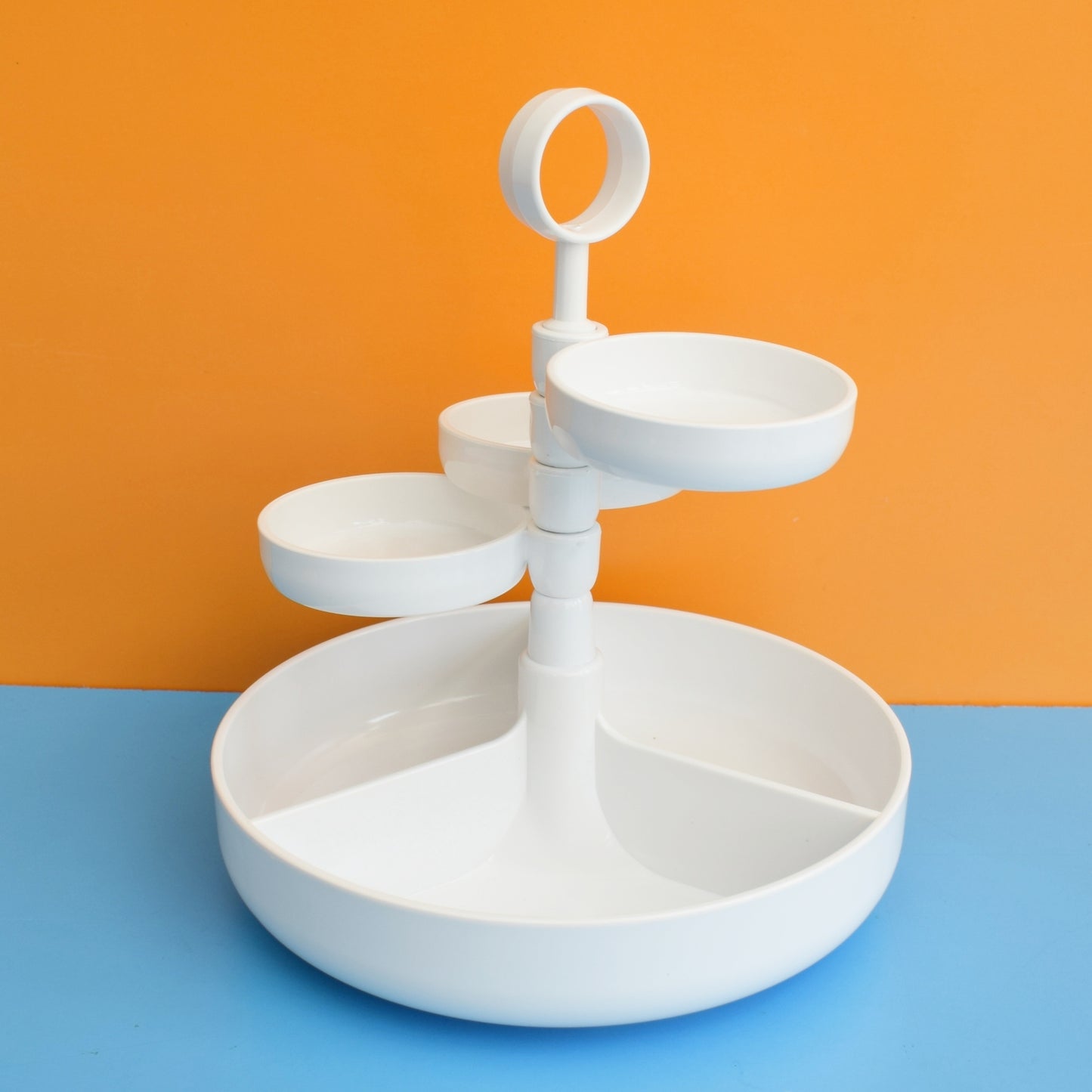 Vintage 1970s Plastic Party Snack Set - White by Vintage