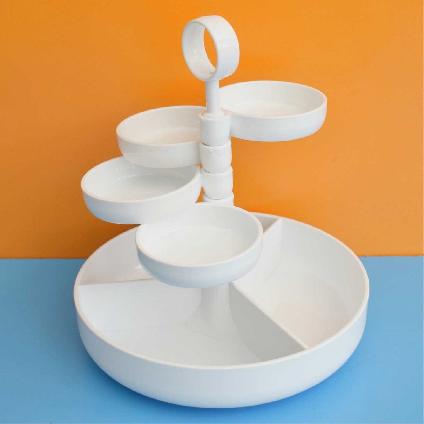 Vintage 1970s Plastic Party Snack Set - White by Vintage