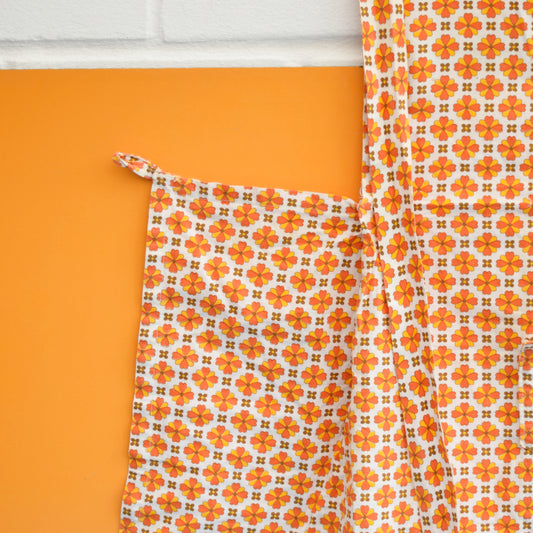 Vintage 1960s Flower Power Apron - Orange by Vintage