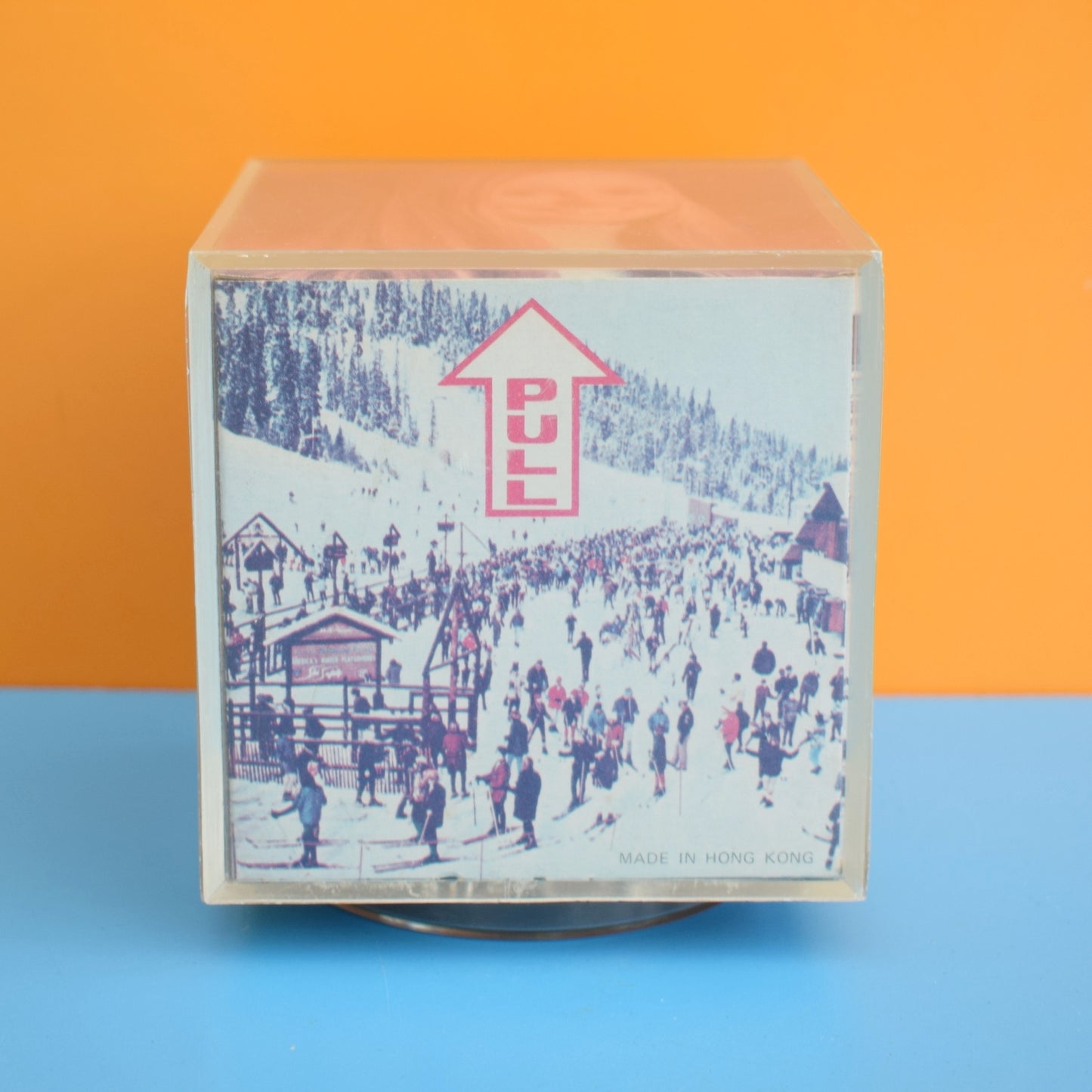 Vintage 1970s Musical Photo Cube by Vintage