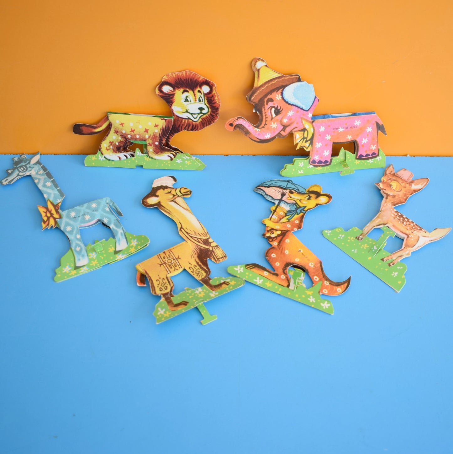 Vintage 1960s Honeycomb Paper Animals by Pineapple Retro