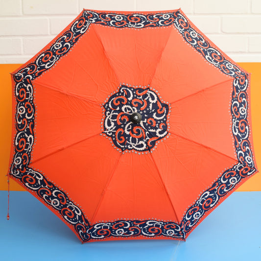 Vintage 1970s Umbrella - Red/ Navy
