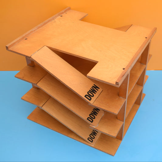 Vintage 1970s Wooden Multi Storey Car Park Toy by Pineapple Retro