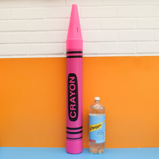 Vintage 1980s Oversized Crayon Money Box - Pop Art - Red by Vintage