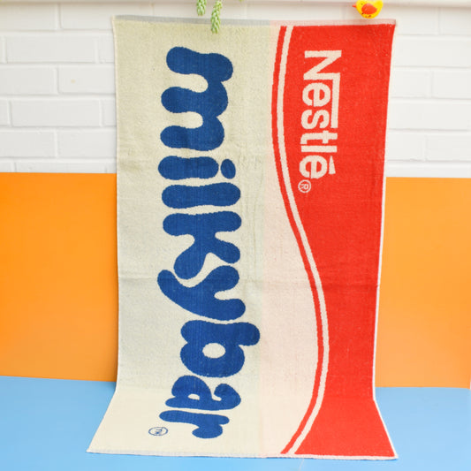 Vintage 1980s Bath Towel - Milky Bar by Pineapple Retro