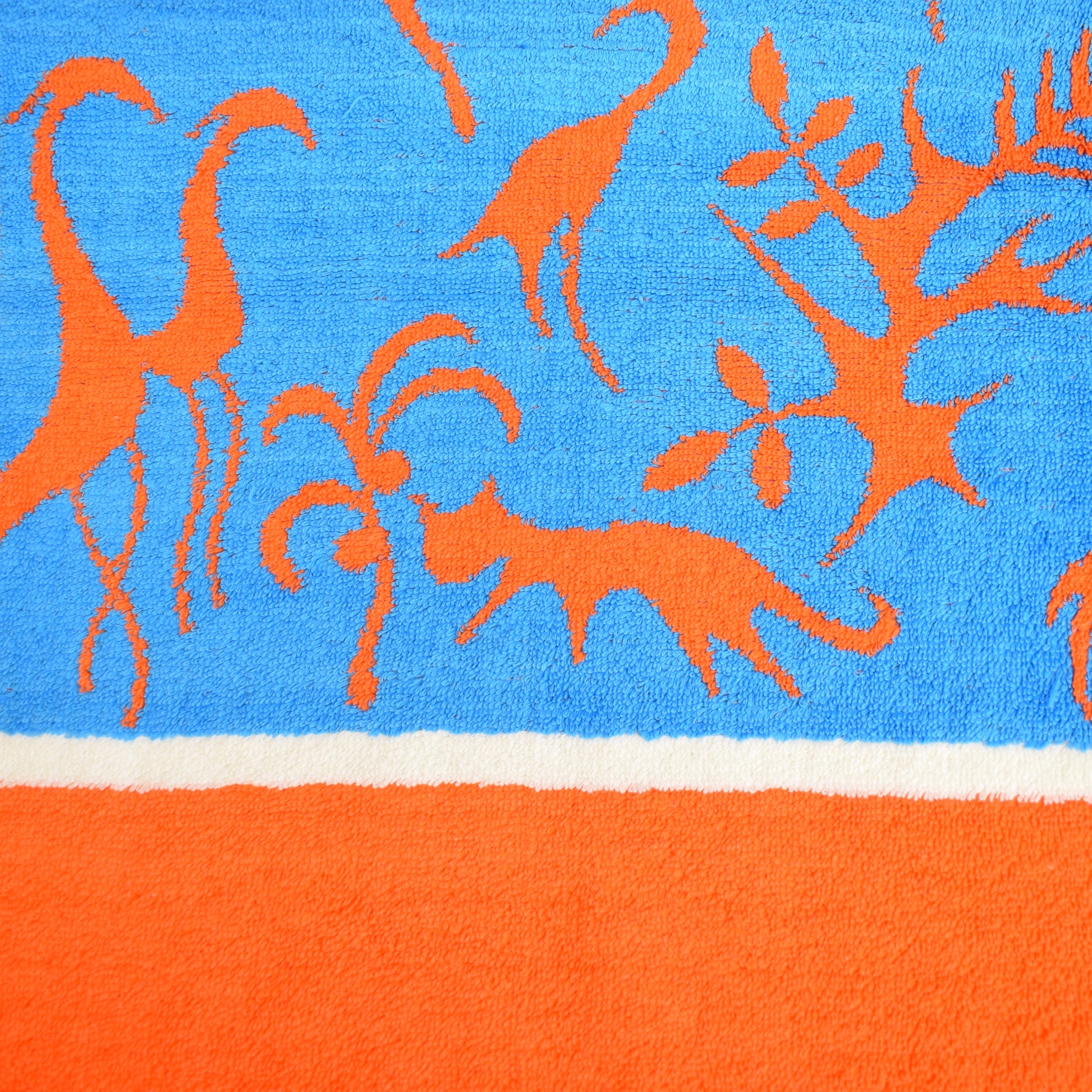 Vintage 1970s Cotton Bath Towel - Africa by Pineapple Retro