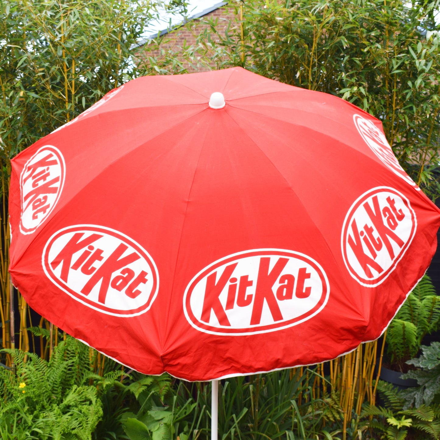 Vintage 1980s - Large Garden Parasol - KitKat by Vintage