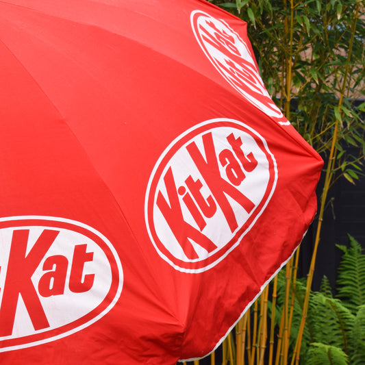 Vintage 1980s - Large Garden Parasol - KitKat by Vintage
