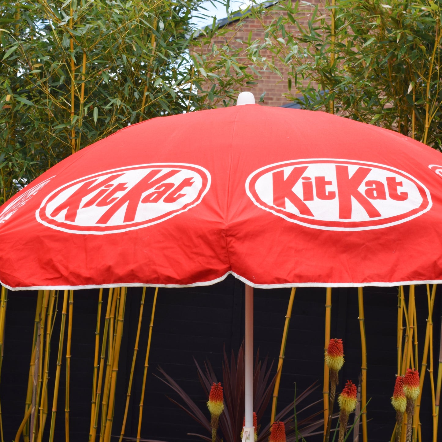 Vintage 1980s - Large Garden Parasol - KitKat by Vintage