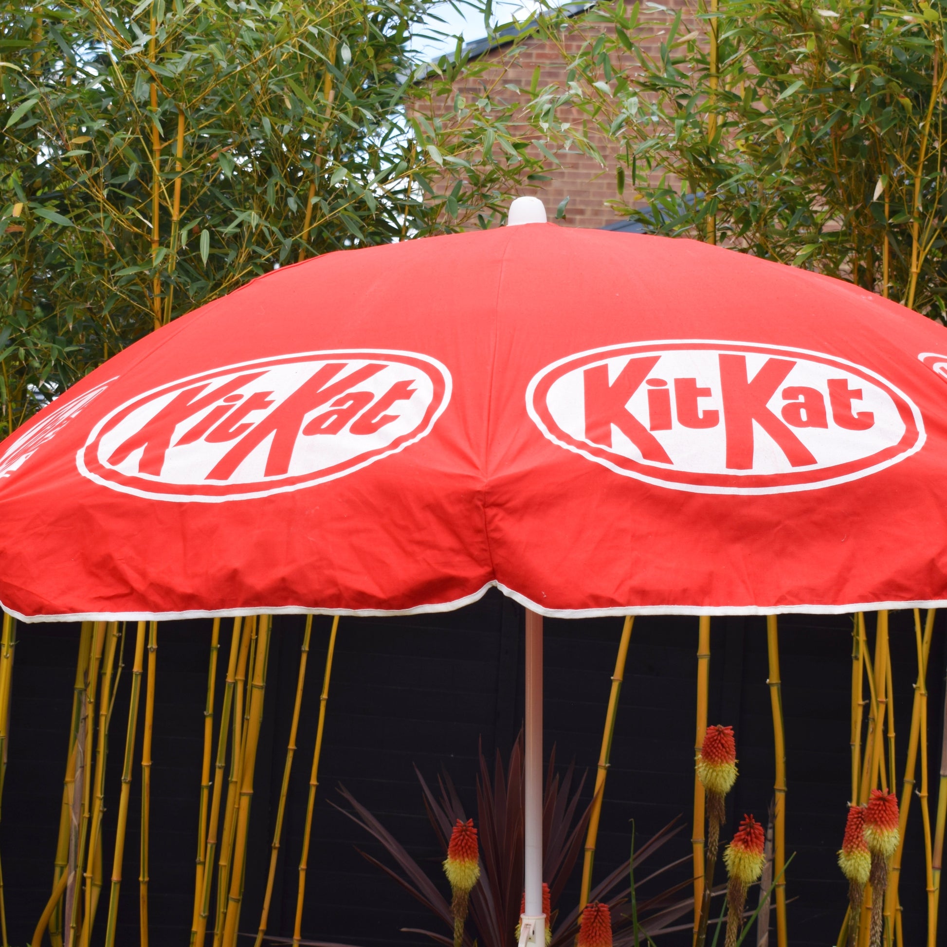 Vintage 1980s - Large Garden Parasol - KitKat by Vintage