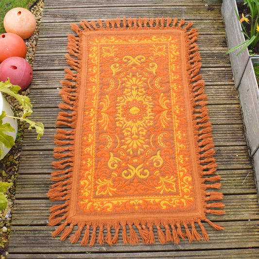 Vintage 1970s Rug - Casa Pupo? Orange by Pineapple Retro