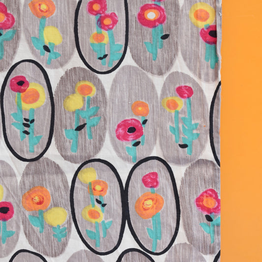 Vintage 1960s Cotton Fabric - Flower Power by Vintage