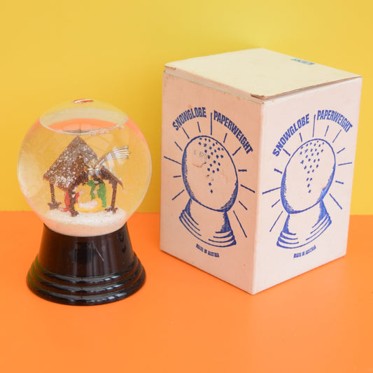 Vintage 1950s Austrian Snow Globe Paperweight - Glass, Boxed