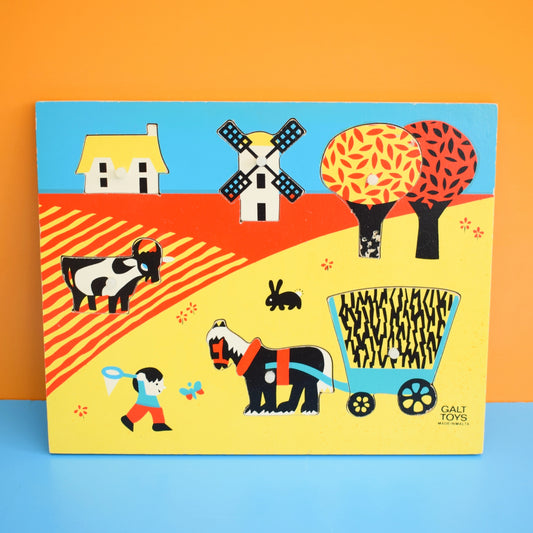Vintage 1960s Wooden Jigsaw Puzzle - Galt - Farm. by Pineapple Retro