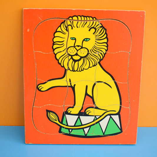 Vintage 1960s Jigsaw Puzzle - Circus Lion by Pineapple Retro