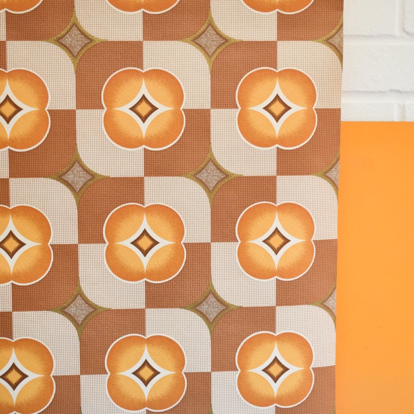 Vintage 1970s Flower Wallpaper - Brown by Pineapple Retro