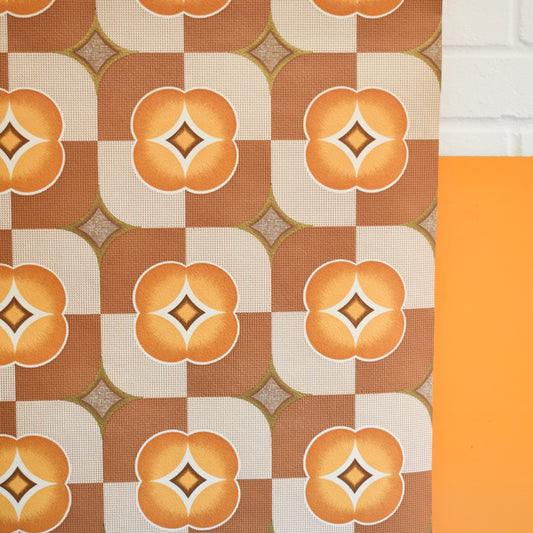 Vintage 1970s Flower Wallpaper - Brown by Pineapple Retro