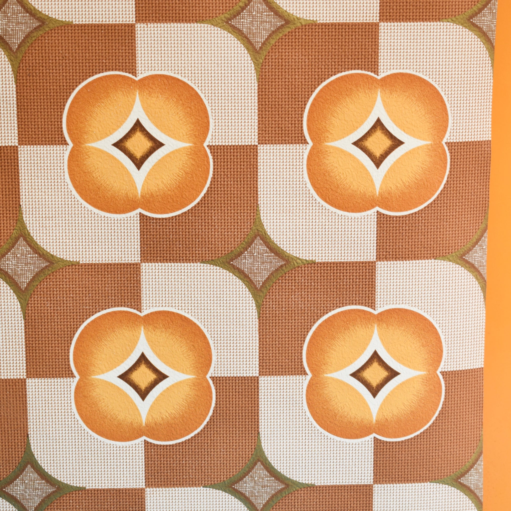 Vintage 1970s Flower Wallpaper - Brown by Pineapple Retro