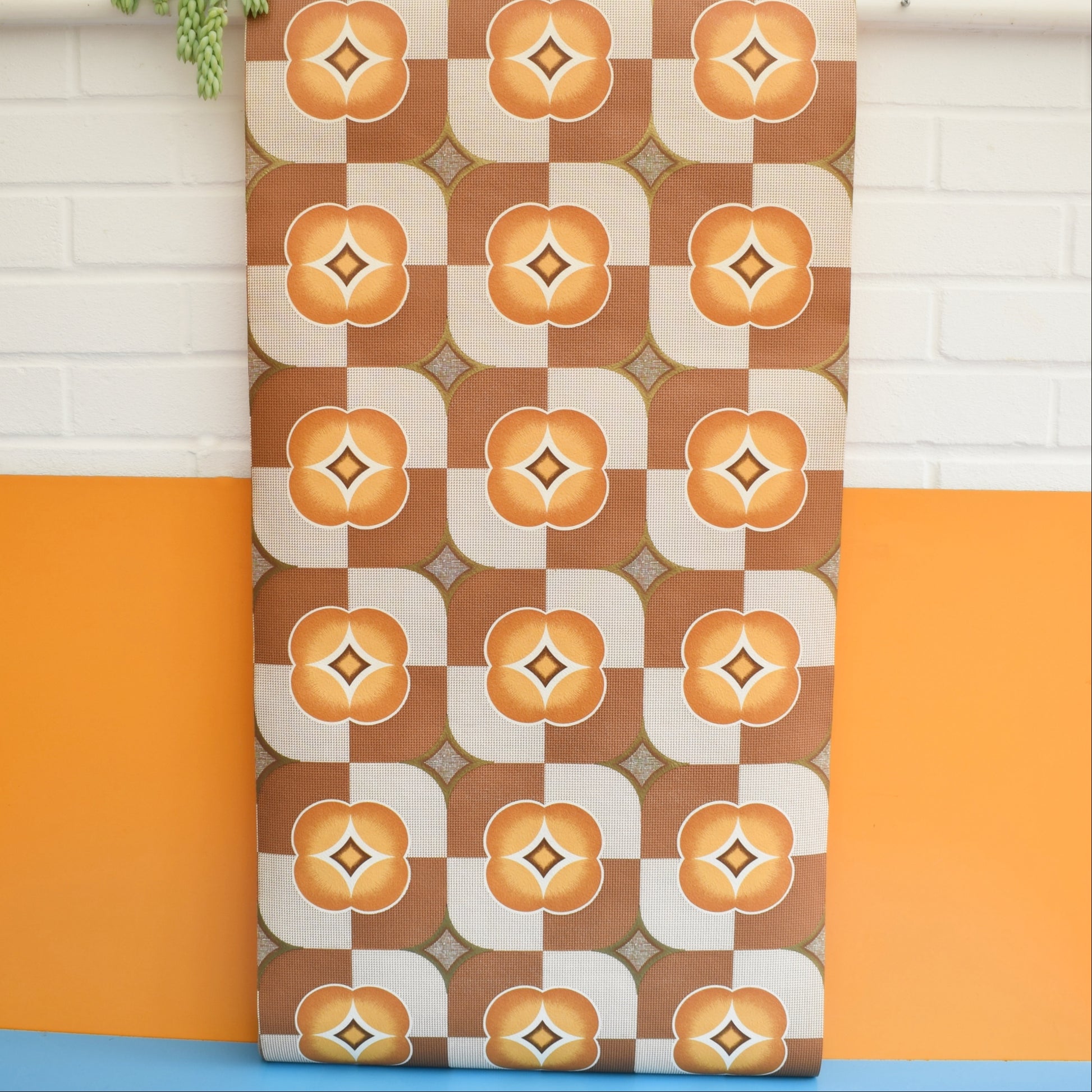Vintage 1970s Flower Wallpaper - Brown by Pineapple Retro