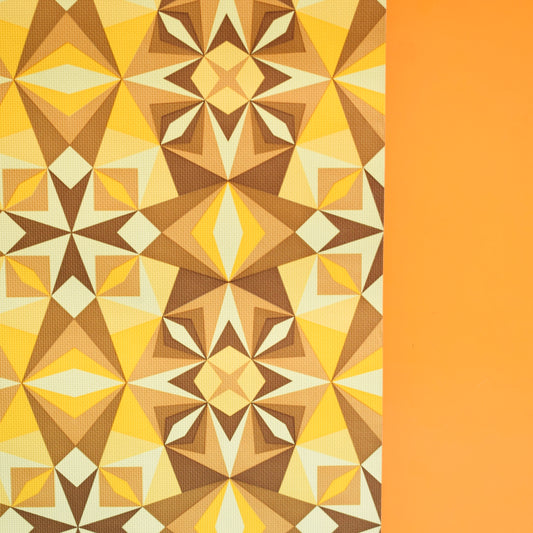 Vintage 1970s Geo Wallpaper - Yellow / Brown by Pineapple Retro