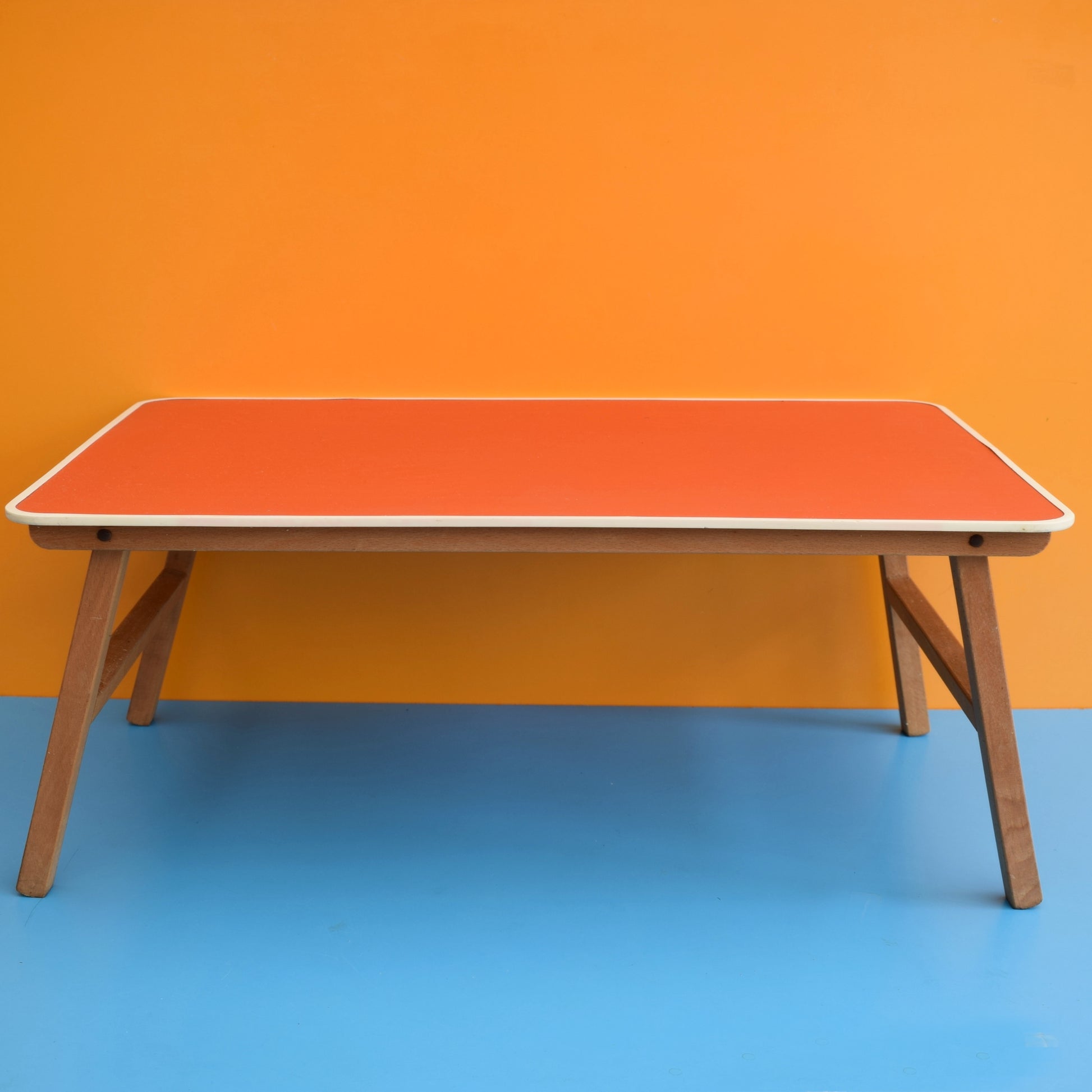 Vintage 1960s Folding Low Table - Tomato Red by Vintage