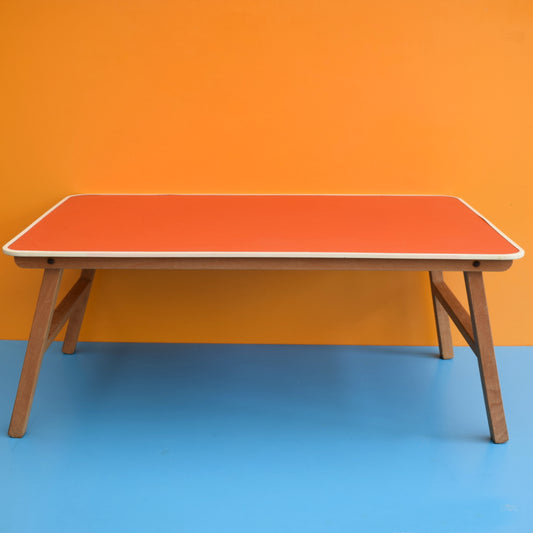 Vintage 1960s Folding Low Table - Tomato Red by Vintage