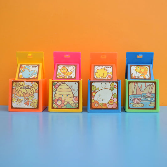 Vintage 1970s Mattel Pop Up Alphabet Letter Cube by Pineapple Retro