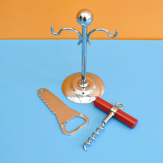 Vintage 1950s Cocktail / Home Bar Tool Set - Chrome by Vintage