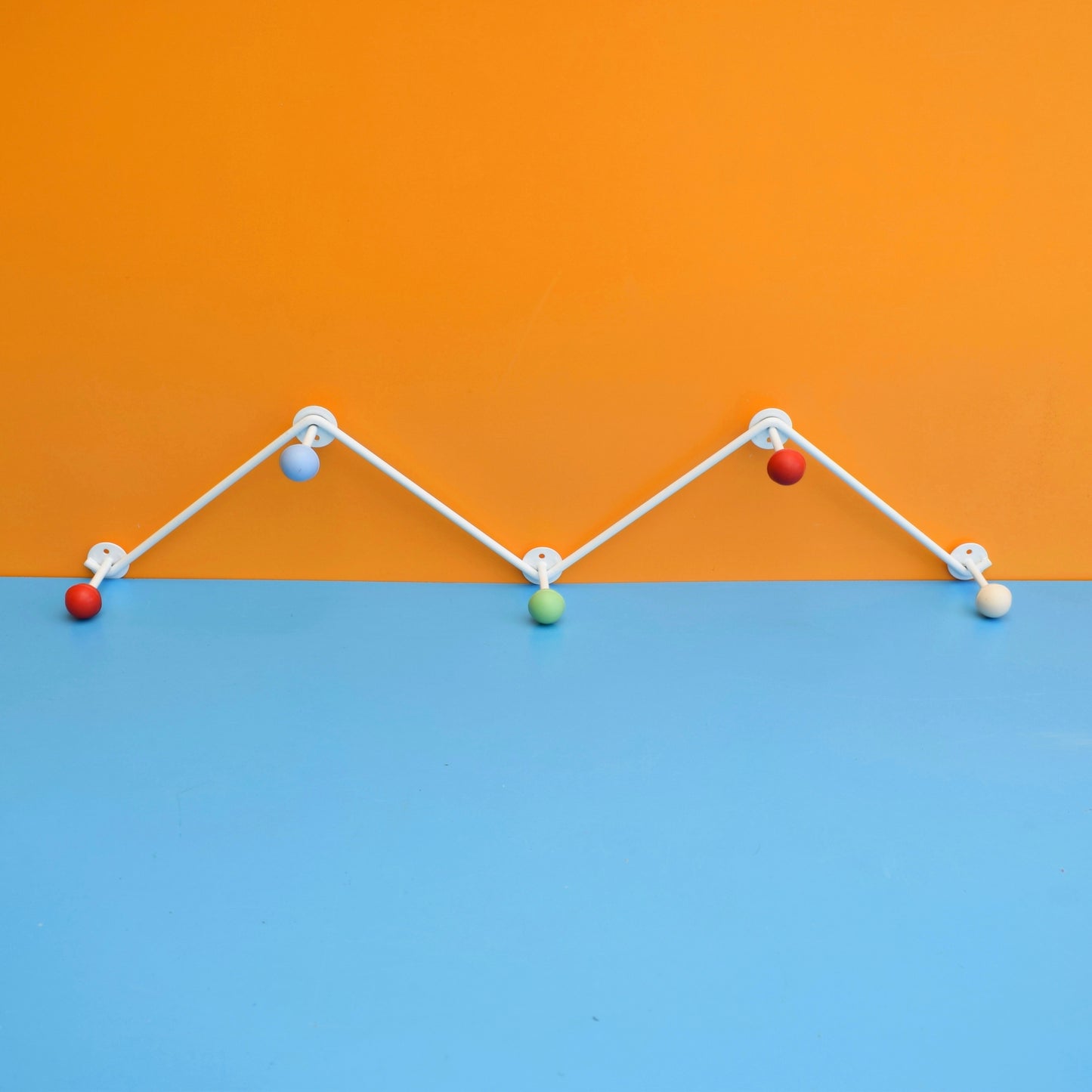 Vintage 1960s White Atomic Hooks - Plastic Balls by Vintage