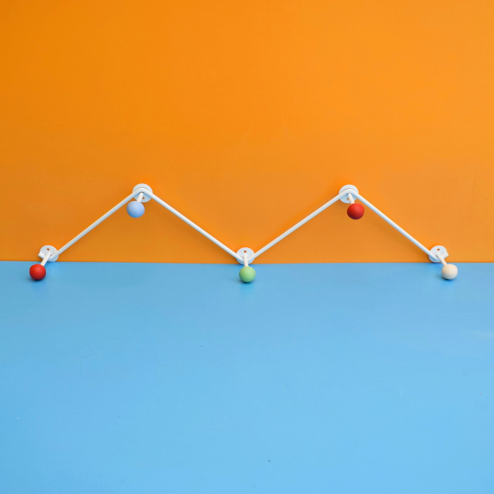 Vintage 1960s White Atomic Hooks - Plastic Balls by Vintage
