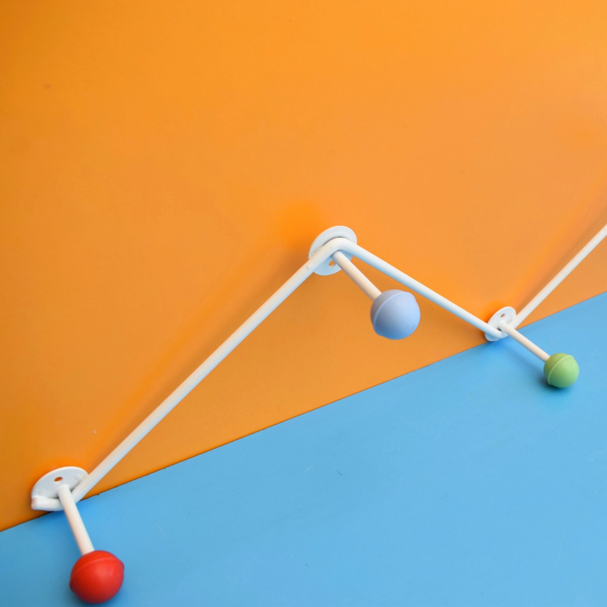 Vintage 1960s White Atomic Hooks - Plastic Balls by Vintage