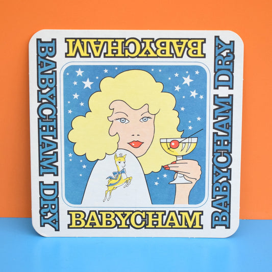 Vintage 1960s Large Babycham Beer Mat / Drinks Mat / Coaster .