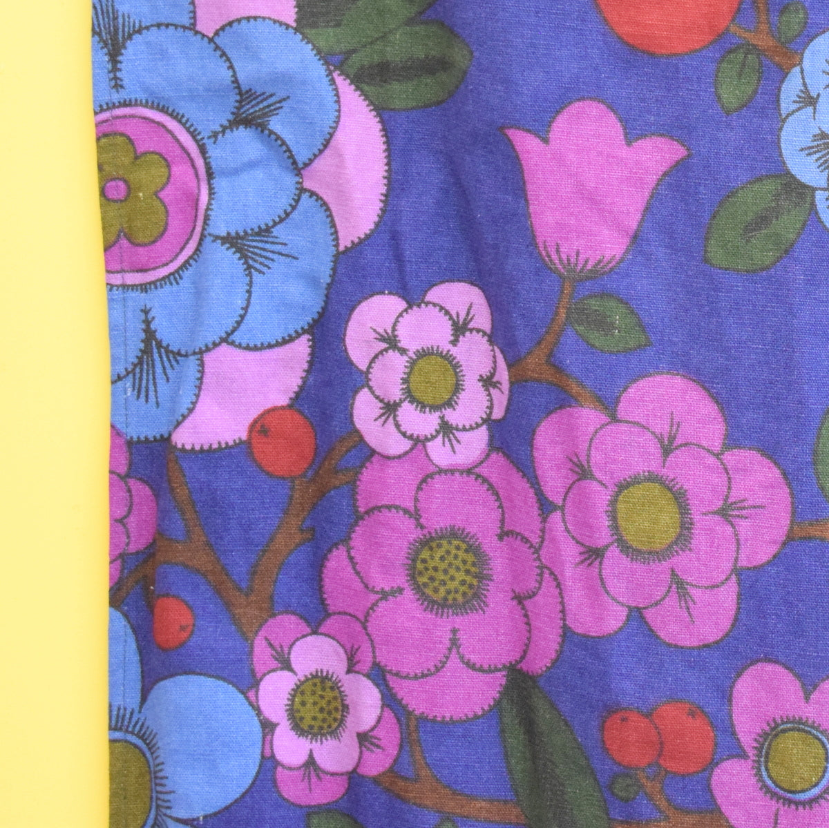Vintage 1960s Fabric - Jonelle Rhapsody - Flower Power - Blue & Purple