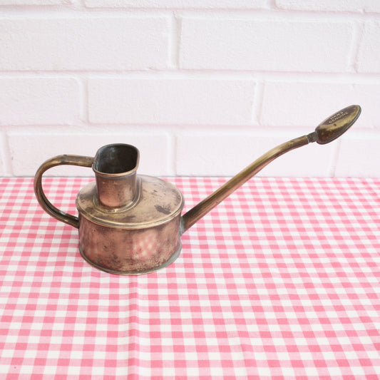 Vintage 1930s Haws Brass Watering Can & Rose
