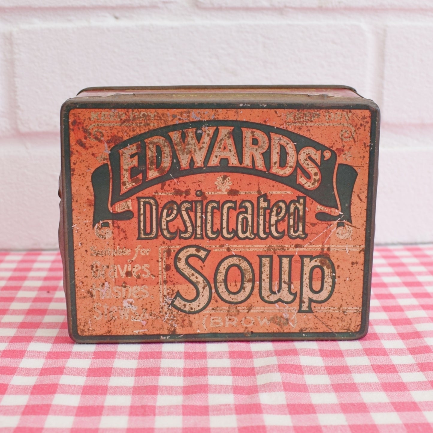 Vintage 1950s Tin- Edwards Desiccated Soup Tin by Pineapple Retro