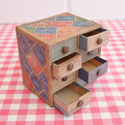 Vintage 1940s Homemade Mini Drawers - Stamps