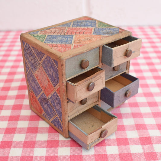 Vintage 1940s Homemade Mini Drawers - Stamps by Pineapple Retro