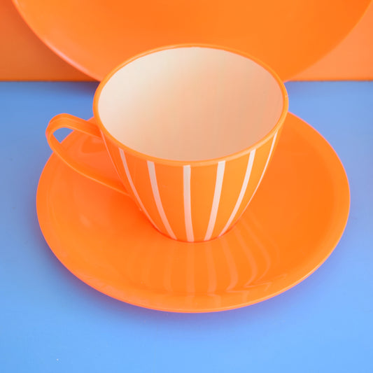 Vintage 1970s Plastic Set - Flo Orange by Pineapple Retro