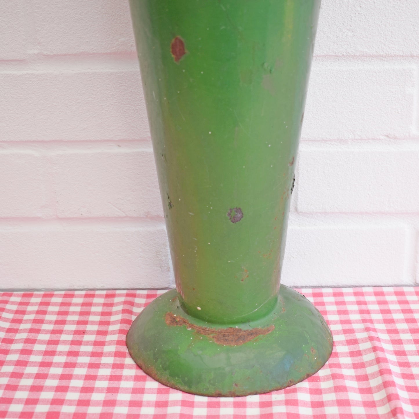 Vintage 1950s Large Metal Flower Shop Vase - Green