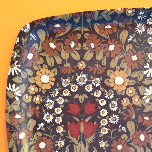 Vintage 1960s Tray -Pat Albeck - Brown Daisy Chain by Vintage